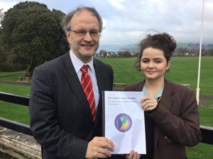Lucia and Minister of Education Peter Weir