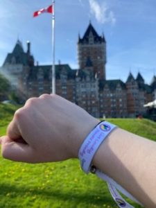 Doroti Polger and Live Loudly Donate Proudly wristband Quebec